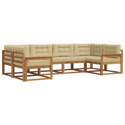 Utomhussoffset 6 st Naturlig och Beige