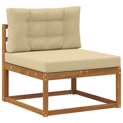 Utomhussoffset med kudde 6 pcs Naturlig och Beige