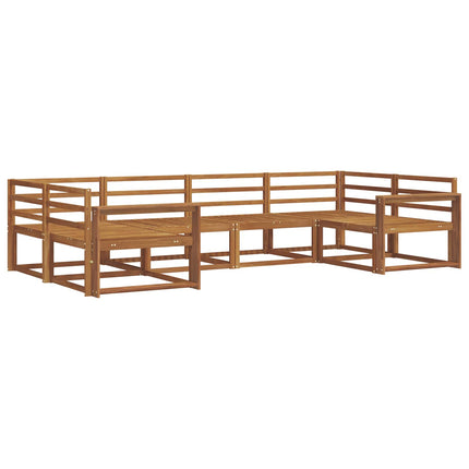 Utomhussoffset 6 pcs Naturfärg Massivt Akaciaträ
