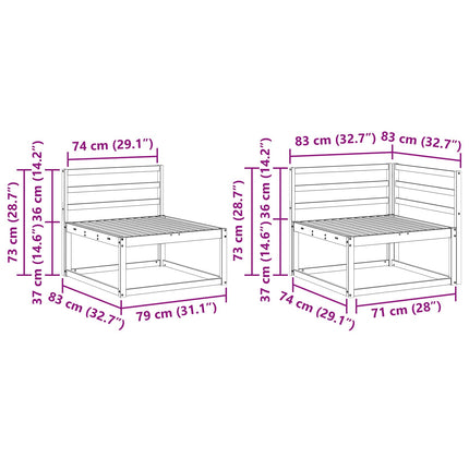 Utomhussoffset 6 pcs Naturfärg Massivt Akaciaträ