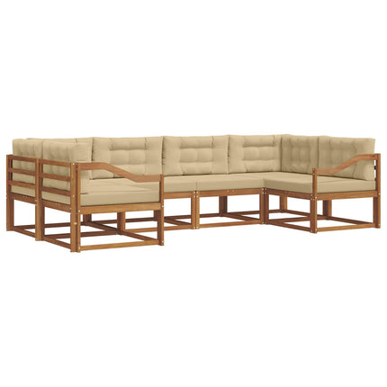 Utomhussoffset 6 st Naturlig och Beige