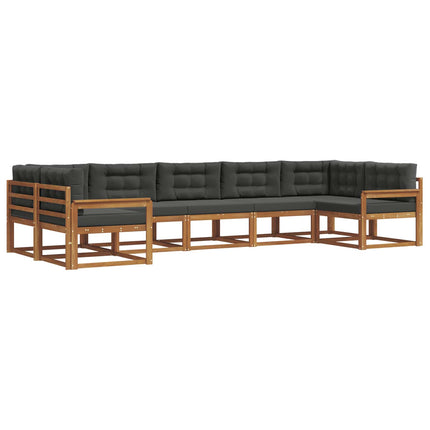 Utomhussoffset med kudde 7 pcs Naturlig och Antracit