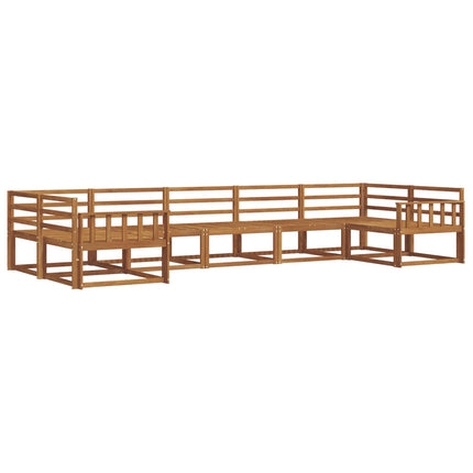 Utomhussoffset 7 pcs Naturfärg Massivt Akaciaträ