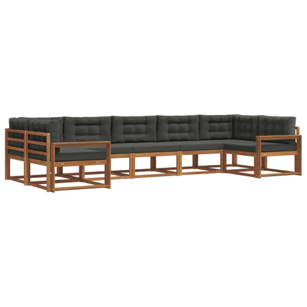 Utomhussoffset med kudde 7 pcs Naturlig och Antracit