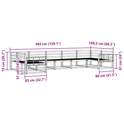 Utomhussoffset 7 pcs Naturfärg Massivt Akaciaträ