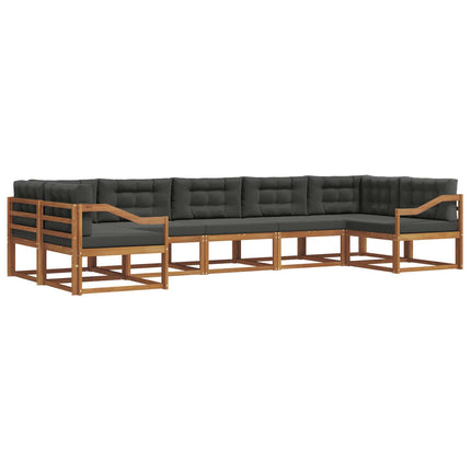 Utomhussoffset med kudde 7 pcs Naturlig och Antracit
