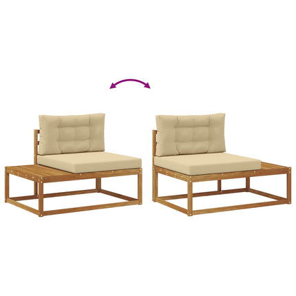 Utomhussoffset med kudde Naturlig och Beige
