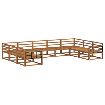Utomhussoffset 9 pcs Naturfärg Massivt Akaciaträ
