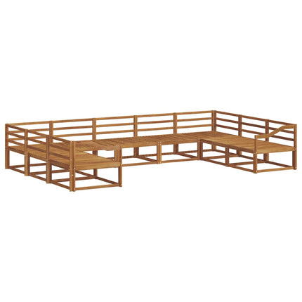 Utomhussoffset 9 pcs Naturfärg Massivt Akaciaträ