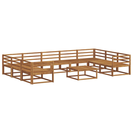 Utomhussoffset 10 pcs Naturfärg Massivt Akaciaträ