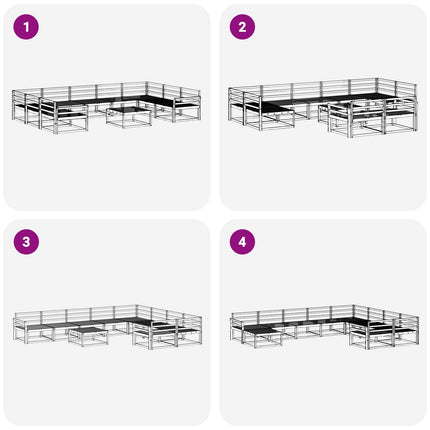 Utomhussoffset 10 pcs Naturfärg Massivt Akaciaträ