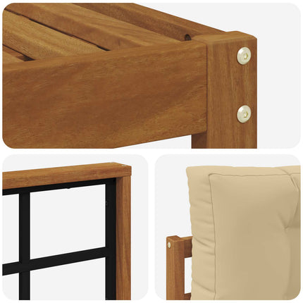 Utomhussoffset med kudde 10 pcs Naturlig och Beige