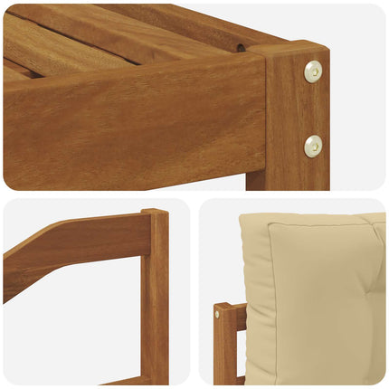 Utomhussoffset med kudde 10 pcs Naturlig och Beige