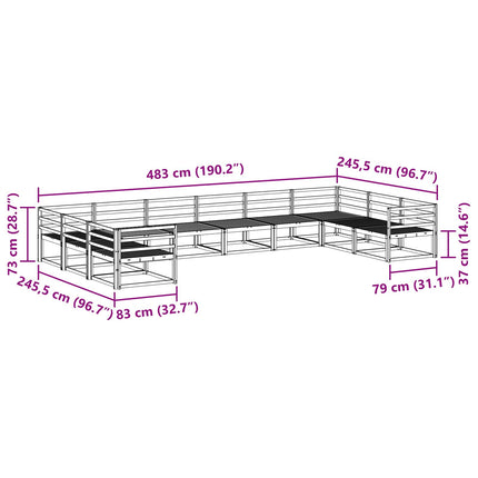 Utomhussoffset 10 pcs Naturfärg Massivt Akaciaträ