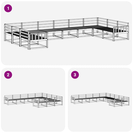 Utomhussoffset 10 pcs Naturfärg Massivt Akaciaträ