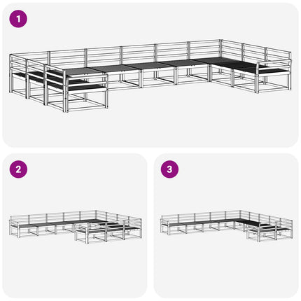 Utomhussoffset 10 pcs Naturfärg Massivt Akaciaträ