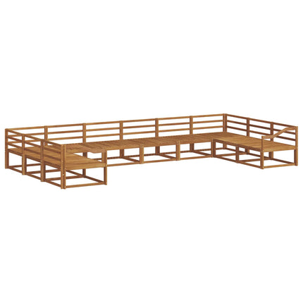 Utomhussoffset 10 pcs Naturfärg Massivt Akaciaträ