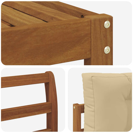 Utomhussoffset med kudde 11 pcs Naturlig och Beige