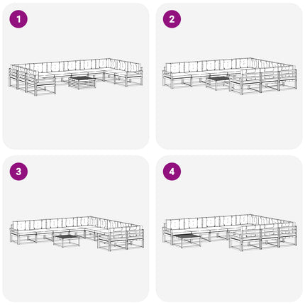 Utomhussoffset med kudde 11 pcs Naturlig och Beige