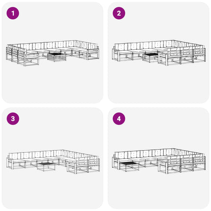 Utomhussoffset med kudde 11 pcs Naturlig och Beige
