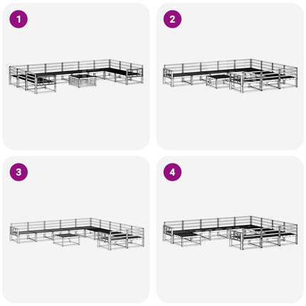 Utomhussoffset 11 pcs Naturfärg Massivt Akaciaträ