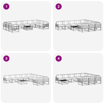 Utomhussoffset med kudde 11 pcs Naturlig och Antracit