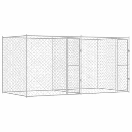 Hundbur Silver 400 x 200 x 200 cm Galvaniserat Stål