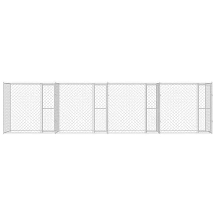 Hundbur Silver 800 x 200 x 200 cm Galvaniserat Stål