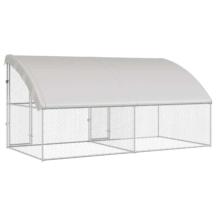 Hundbur med lagring 2 pcs Silver 4 x 2 x 2 m Galvaniserat stål