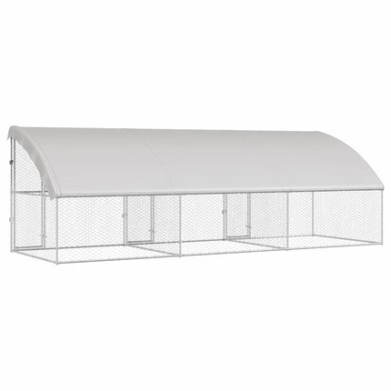 Hundbur med lagring 3 pcs Silver 6 x 2 x 2 m Galvaniserat stål