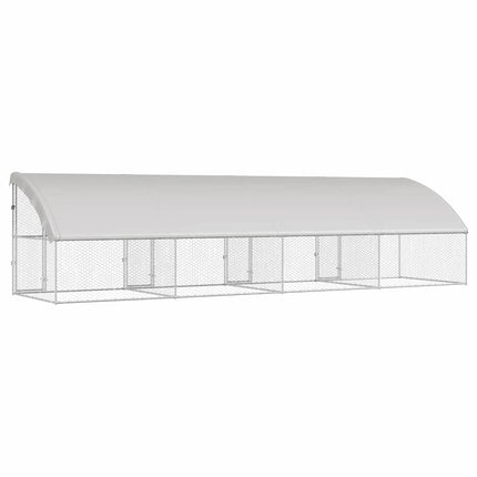 Hundbur med lagring 4 pcs Silver 8 x 2 x 2 m Galvaniserat stål