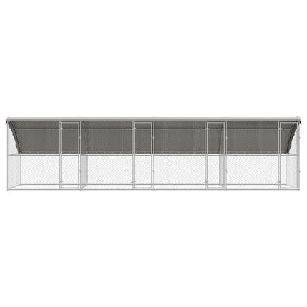 Hundbur med lagring 4 pcs Silver 8 x 2 x 2 m Galvaniserat stål