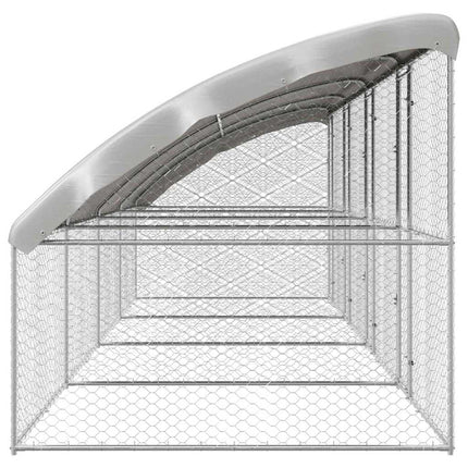 Hundbur med lagring 4 pcs Silver 8 x 2 x 2 m Galvaniserat stål