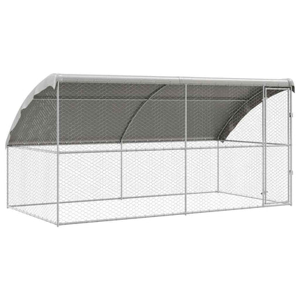 Hundbur med lagring 2 pcs Silver 4 x 2 x 2 m Galvaniserat stål