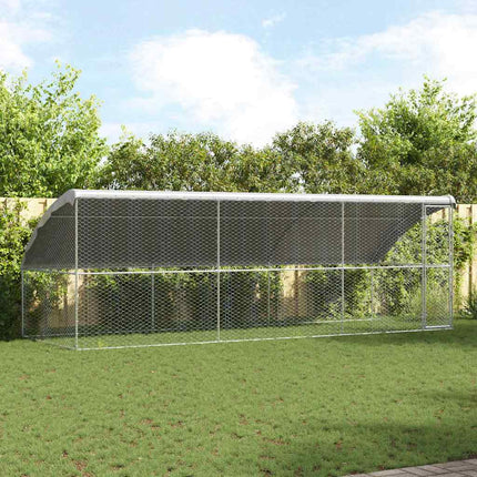 Hundbur med lagring 3 pcs Silver 6 x 2 x 2 m Galvaniserat stål