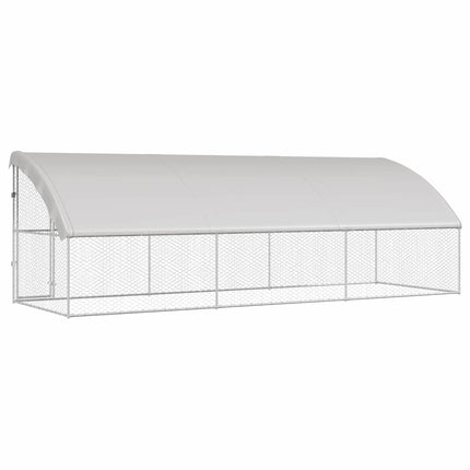 Hundbur med lagring 3 pcs Silver 6 x 2 x 2 m Galvaniserat stål