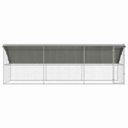Hundbur med lagring 3 pcs Silver 6 x 2 x 2 m Galvaniserat stål