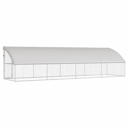 Hundbur med lagring 4 pcs Silver 8 x 2 x 2 m Galvaniserat stål