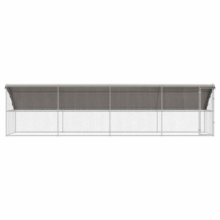Hundbur med lagring 4 pcs Silver 8 x 2 x 2 m Galvaniserat stål