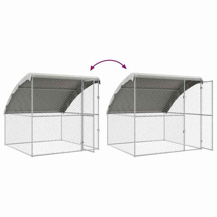 Hundbur med lagring 4 pcs Silver 8 x 2 x 2 m Galvaniserat stål