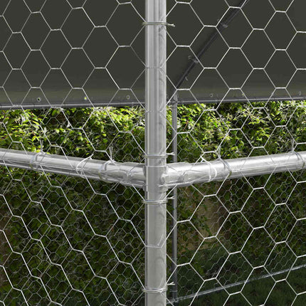 Hundbur med lagring 3 pcs Silver 6 x 2 x 2 m Galvaniserat stål