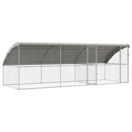 Hundbur med lagring 3 pcs Silver 6 x 2 x 2 m Galvaniserat stål