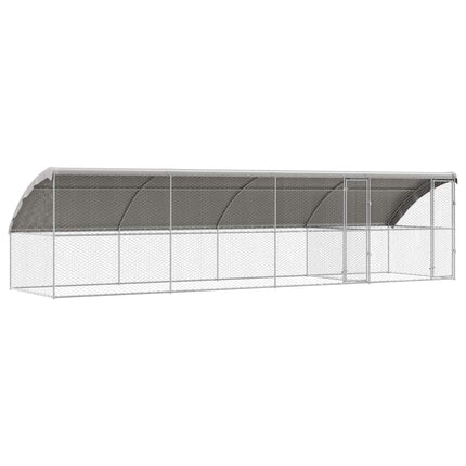 Hundbur med lagring 4 pcs Silver 8 x 2 x 2 m Galvaniserat stål