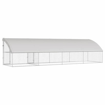 Hundbur med lagring 4 pcs Silver 8 x 2 x 2 m Galvaniserat stål