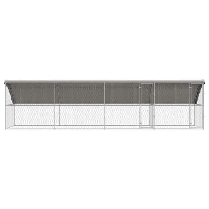 Hundbur med lagring 4 pcs Silver 8 x 2 x 2 m Galvaniserat stål