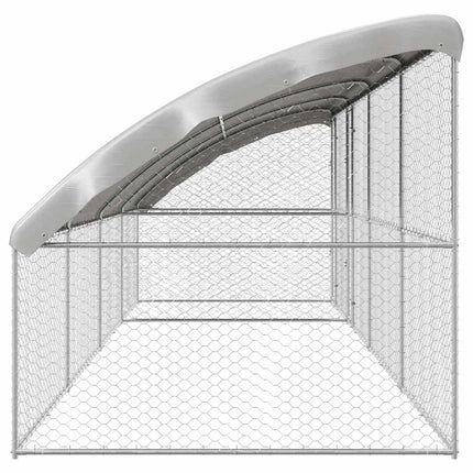 Hundbur med lagring 4 pcs Silver 8 x 2 x 2 m Galvaniserat stål