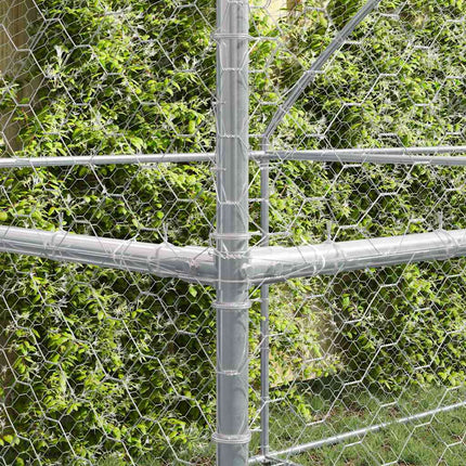 Hundbur med lagring 3 pcs Silver 6 x 2 x 2 m Galvaniserat stål