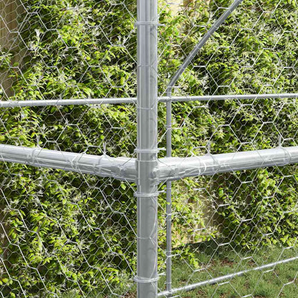Hundbur med lagring 3 pcs Silver 6 x 2 x 2 m Galvaniserat stål