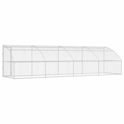 Hundbur med lagring 4 pcs Silver 8 x 2 x 2 m Galvaniserat stål