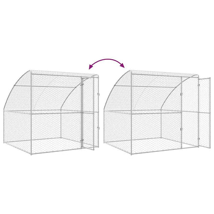 Hundbur med lagring 4 pcs Silver 8 x 2 x 2 m Galvaniserat stål